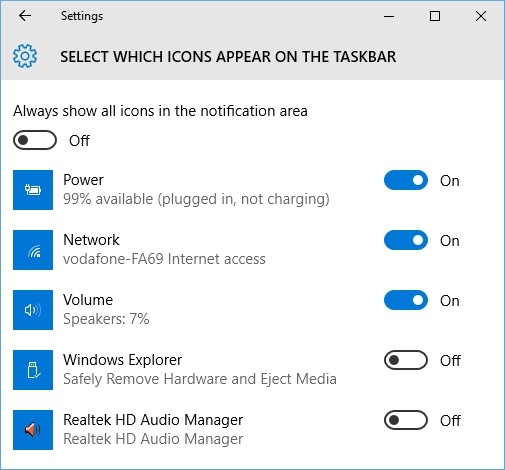 battery icon disappeared windows 10